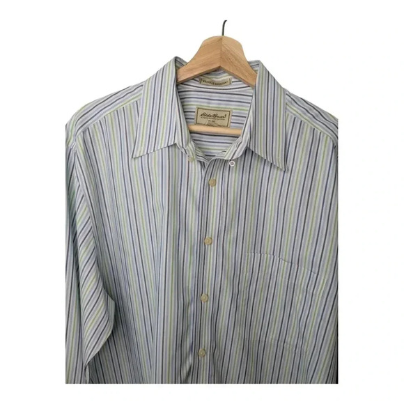 Eddie Bauer Men's Wrinkle Resistant Striped Button Down Dress Shirt Size LT - Picture 3 of 16